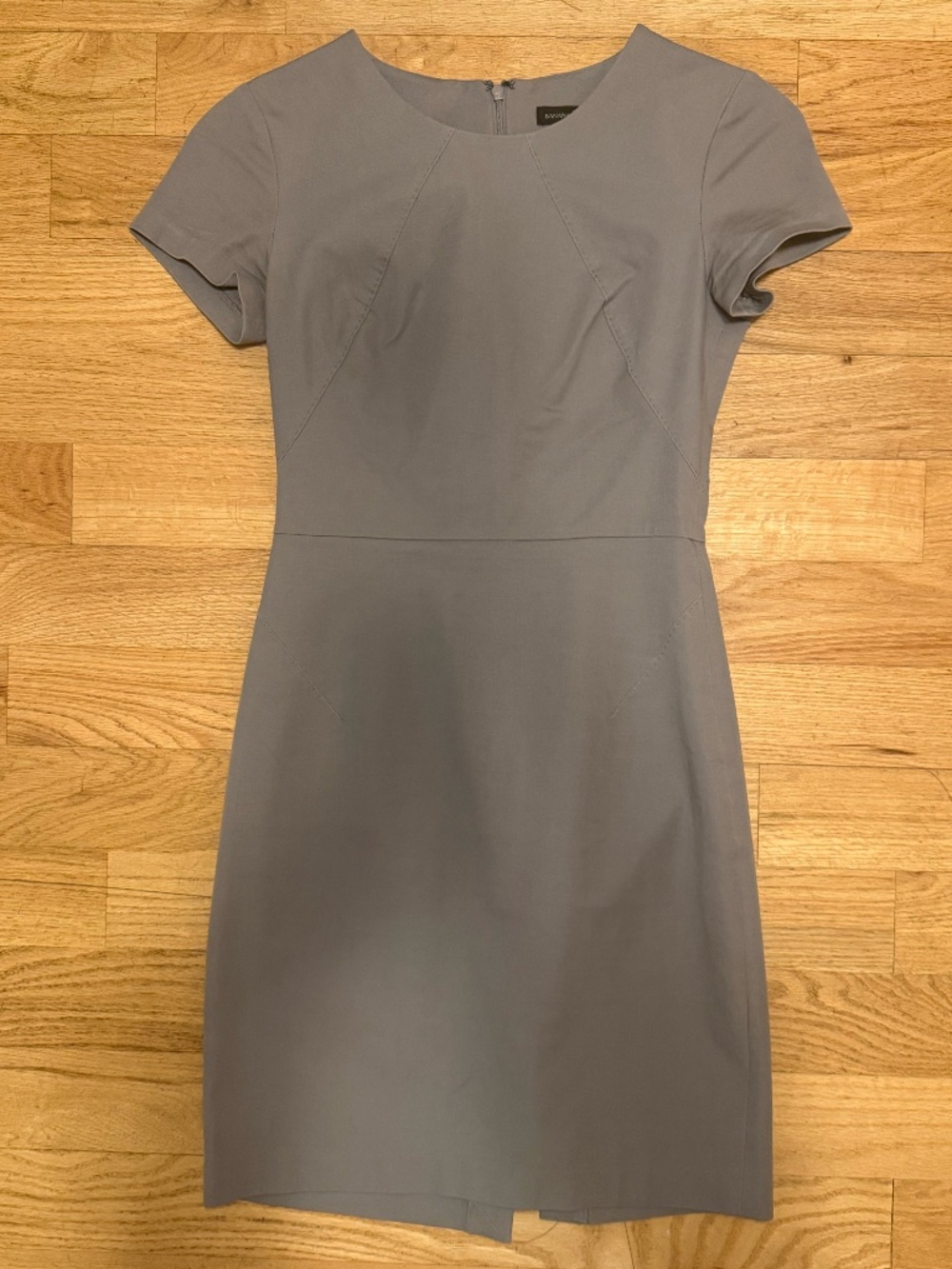 Banana Republic Bi-Stretch Sheath Dress Taupe Gray Size 4 Career Office Dress